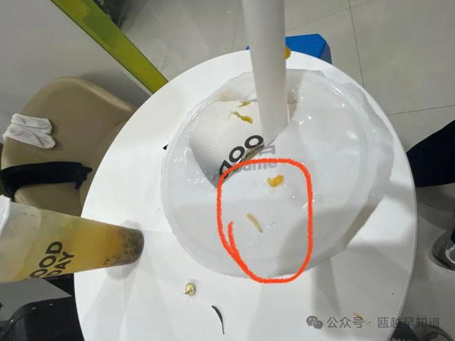 温州这家古茗店被曝光！奶茶喝出虫子(图1)
